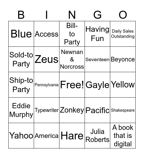 Shred-It Bingo Card