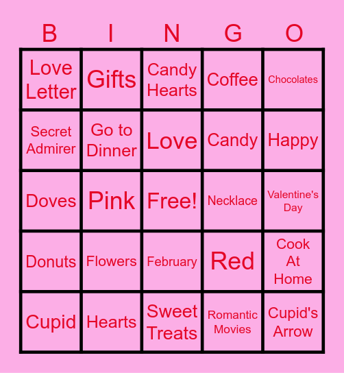 Payroll Valentine's Day BINGO Card