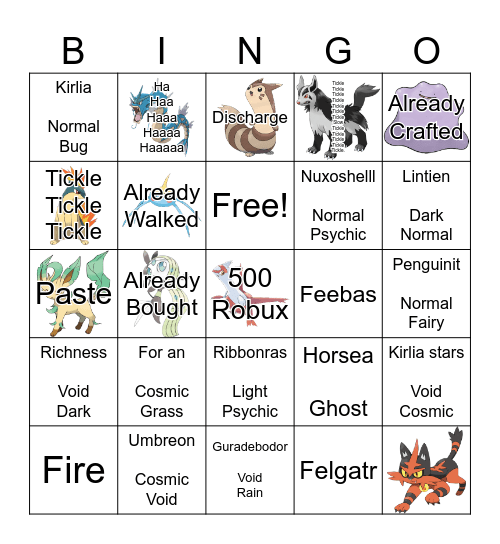 Pokemon Bingo Card