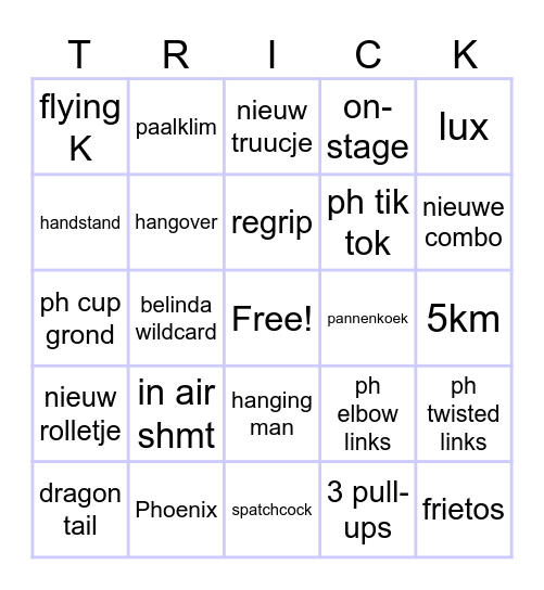 Pole bingo Lotte Bingo Card
