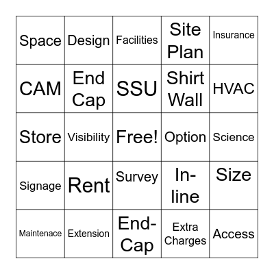 Real Estate University Bingo Card