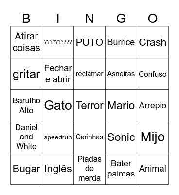 Gabs Bingo Card