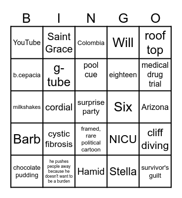 Five Feet Apart Bingo Card
