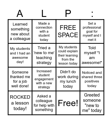 JANUARY POSITIVE COMMUNITY CHALLENGE Bingo Card