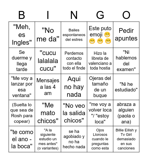 Sara Sodré En Fantastica Bingo Card