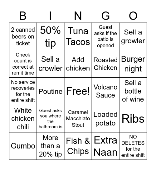 GRAIN (Mondays) Bingo Card