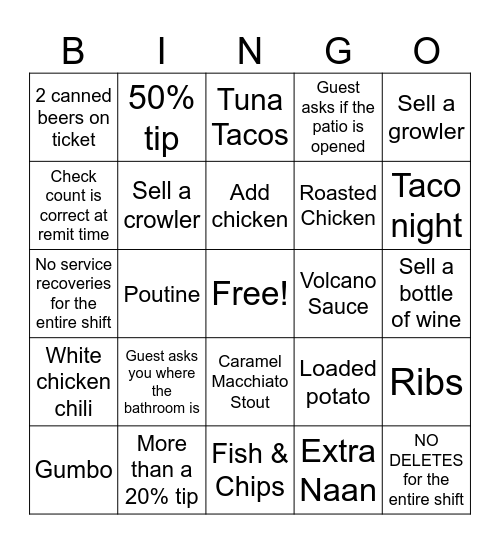 GRAIN (Tuesdays) Bingo Card