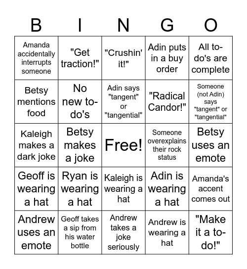 L10 Bingo Card