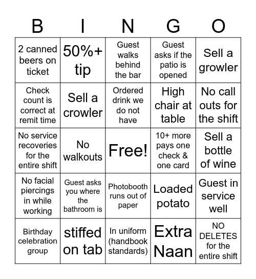 GRAIN (Random) Bingo Card