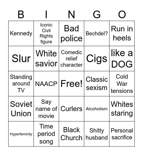 Hidden Figures (2016) Bingo Card