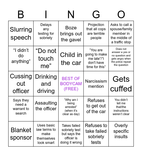 BOZE BINGO Card