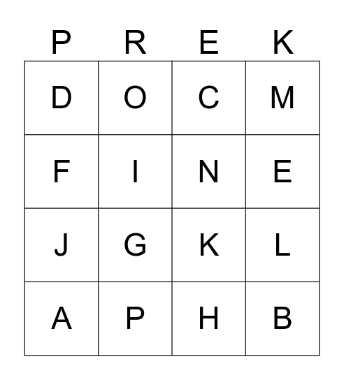 Zoo Animals Bingo Card