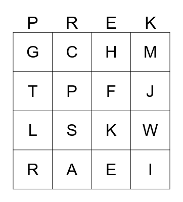 Zoo Animals Bingo Card