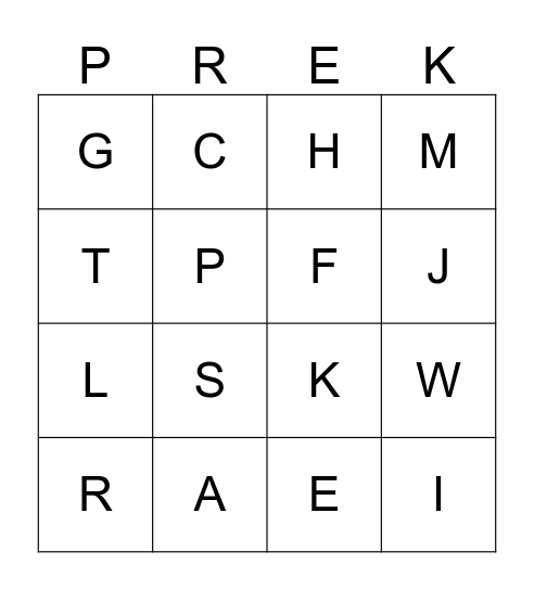 Zoo Animals Bingo Card