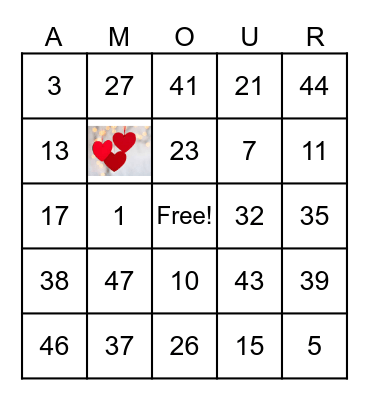 Number Bingo 1-40 Bingo Card