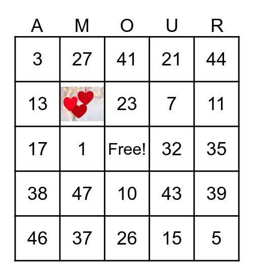 Number Bingo 1-25 Bingo Card