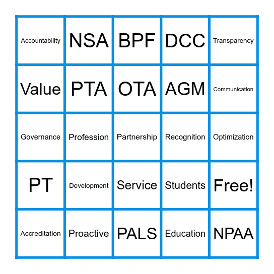 CPA Bingo! Bingo Card