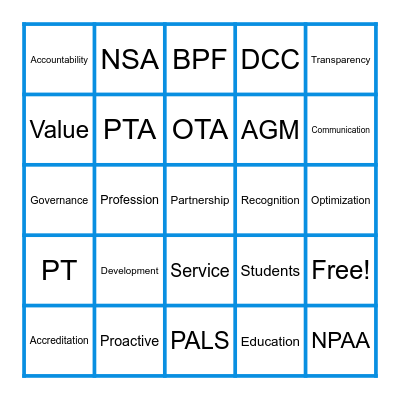 CPA Bingo! Bingo Card