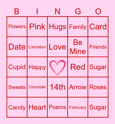 V-Day Bingo Card
