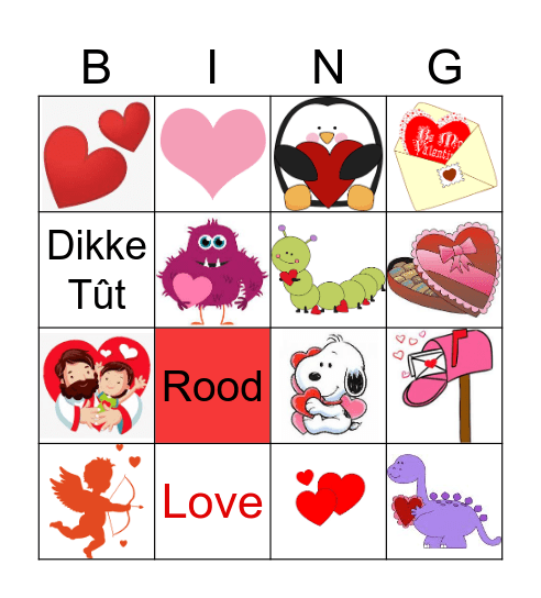 Valentijn  Bingo Card
