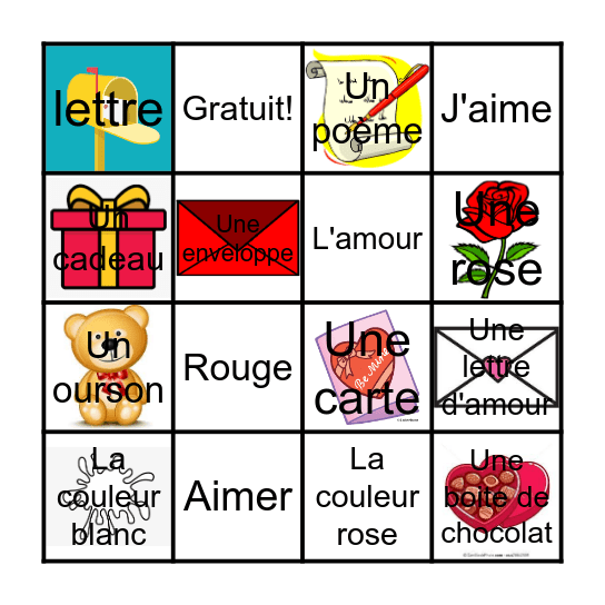 La Saint Valentin Bingo Card