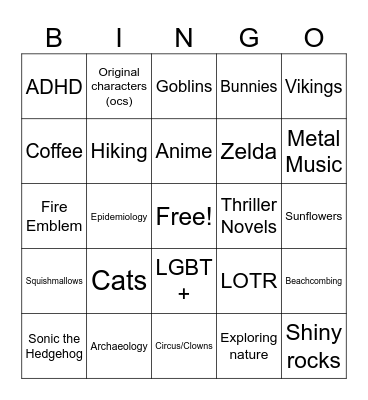 Kaylee’s Bingo Card