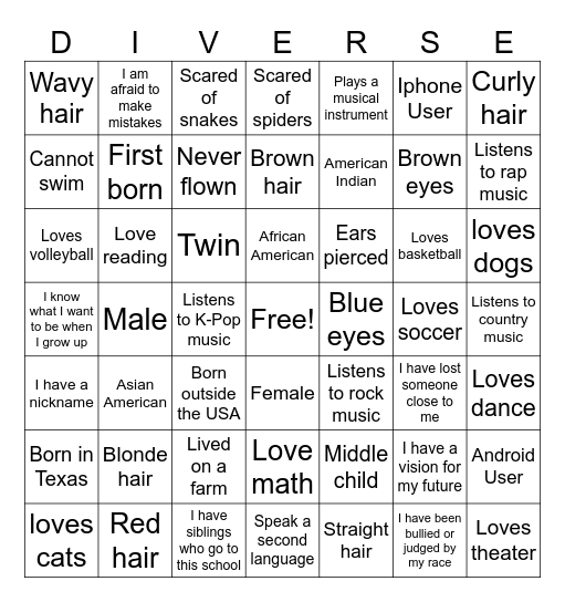 Toro Diversity Bingo Card