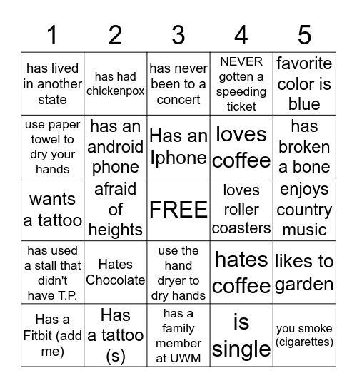 Set Up Bonding Bingo Round 2 Bingo Card