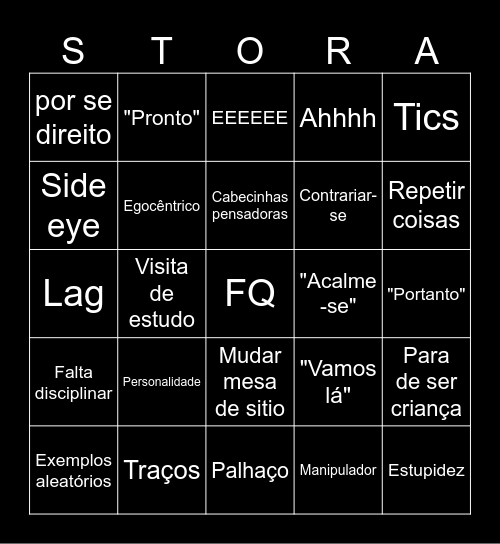 FQ Bingo Card