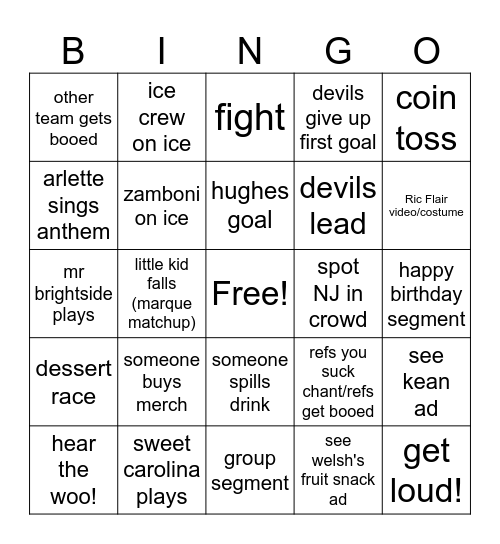 Devils Bingo (Cayla’s Version) Bingo Card