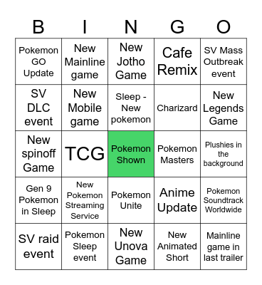 Pokemon Day 2024 Bingo Card