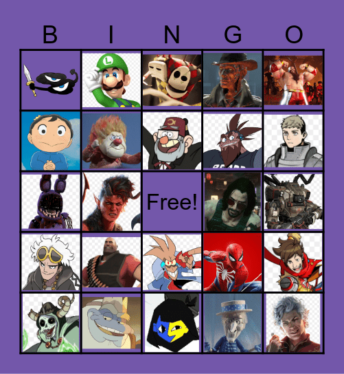Favorite Character Bingo Card