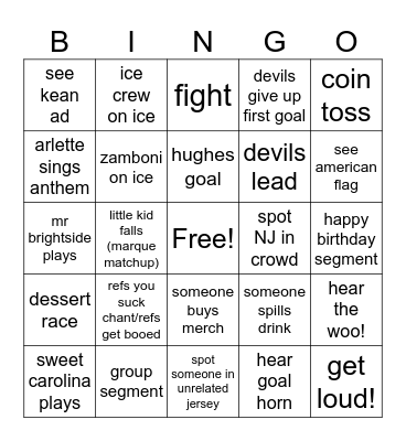 Devils Bingo (Cayla’s Version) Bingo Card