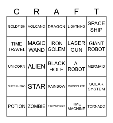 INFINITE CRAFT K.O. BINGO Card