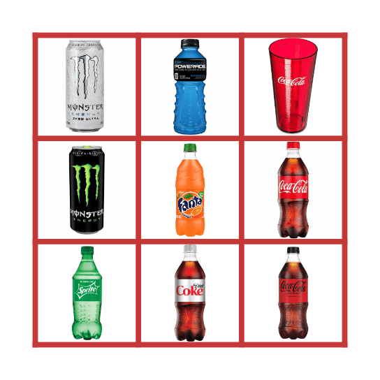 Coca-Cola Bingo Card