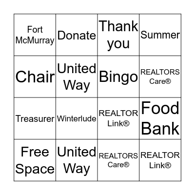 Social Committee Bingo Card