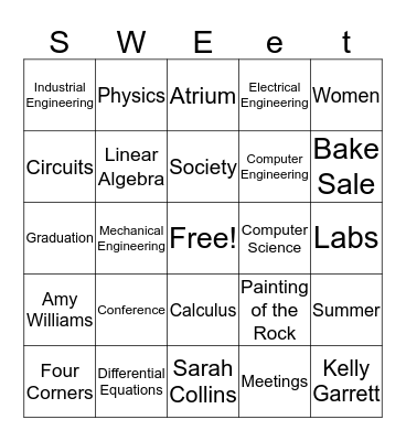 SWEet Bingo Card
