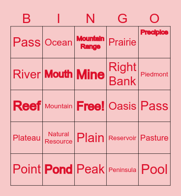 CC Valentine’s Day Geography Bingo Card