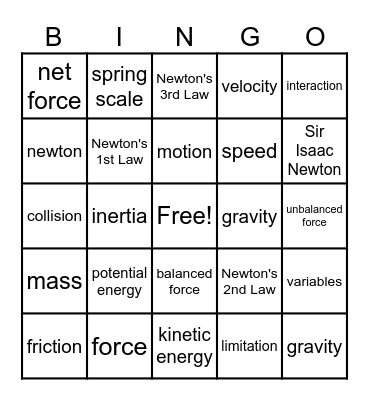 CA #4 Bingo Card