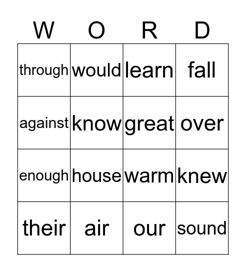 Sight Word Bingo! Bingo Card