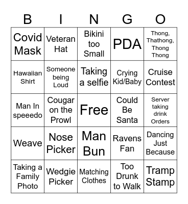 Cruise Bingo Card 3 Bingo Card