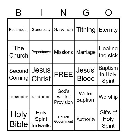Doctrine is Delightful! Bingo Card