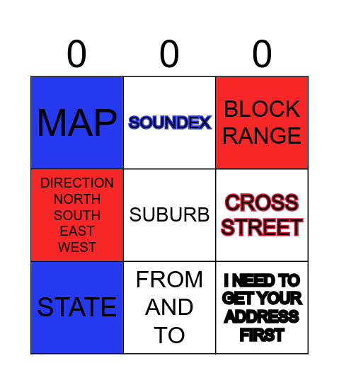 000 CALLS Bingo Card