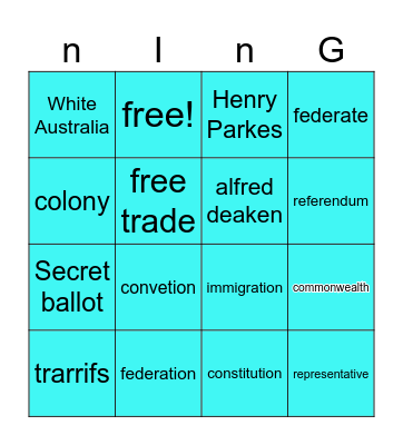 old time Bingo Card