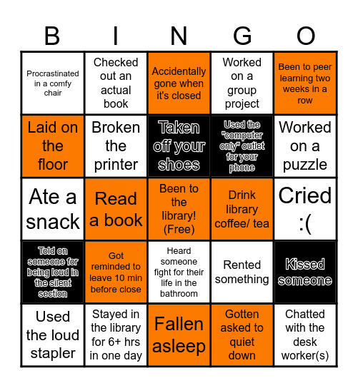 Hendrix Library Bingo Card