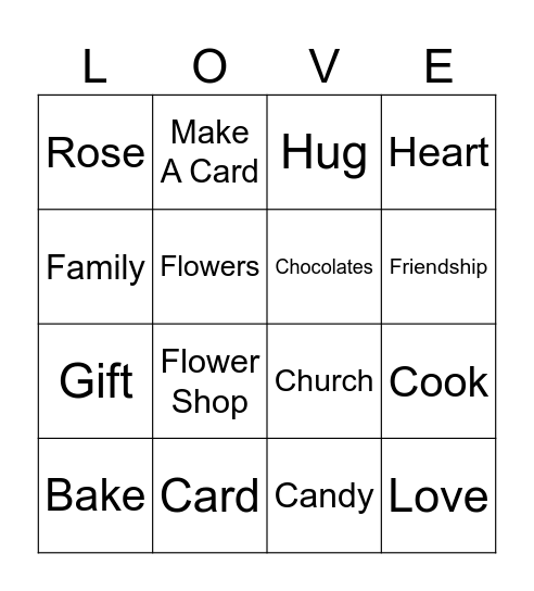 Valentine's Day! Bingo Card