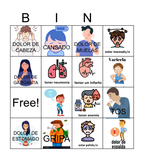 Enfermedades Bingo Card