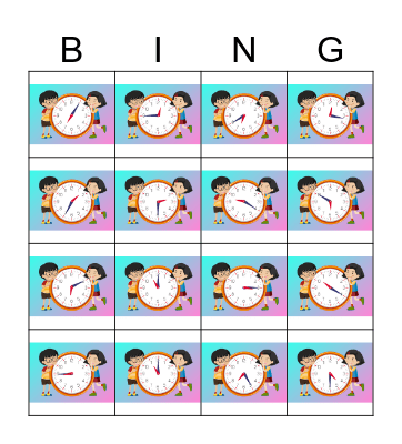 Hour time Bingo go Bingo Card