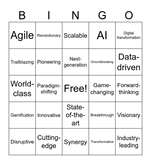 Tech Marketing Bingo Card