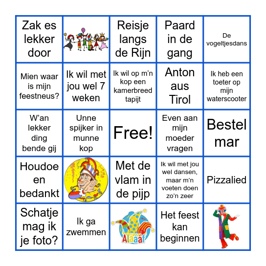 Carnaval Bingo Card